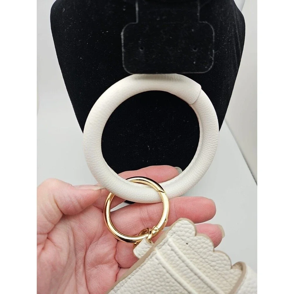 Nanette Lepore Hands-Free Bracelet Wallet Cardholder Keyholder White